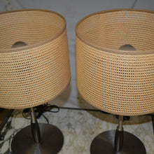 Load image into Gallery viewer, Italian Penta Table Lamp | Bedside Lamp with Cane Woven Textured Shades-Lamp-Antique Warehouse