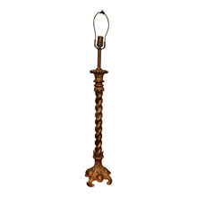Load image into Gallery viewer, 1920&#39;s Tall Brass Barley Twist Candlestick Table Lamp-Lamp-Antique Warehouse