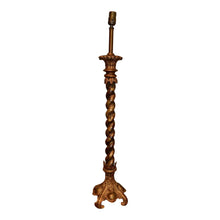 Load image into Gallery viewer, 1920&#39;s Tall Brass Barley Twist Candlestick Table Lamp-Lamp-Antique Warehouse
