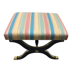 1920s Vintage Hollywood Regency Painted X-Base Stool-Stool-Antique Warehouse