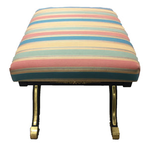 1920s Vintage Hollywood Regency Painted X-Base Stool-Stool-Antique Warehouse