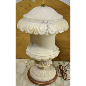 1940's Italian Large White Marble Urn Table Lamps-Lamp-Antique Warehouse