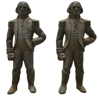 19th Century American Napoleon Cast Iron Andirons or Firedogs by Howes-Decorative-Antique Warehouse