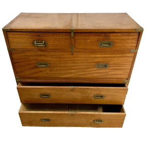 19th Century English Mahogany Campaign Chest with Secrétaire Drop Front-Chest-Antique Warehouse