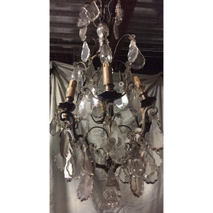 19th Century French Crystal Chandelier - 6 Light-Chandelier-Antique Warehouse