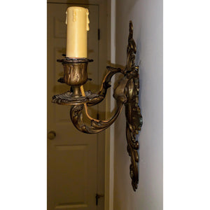 19th Century French Rococo Cast Bronze 2 Arm Sconces - a pair-Sconces-Antique Warehouse