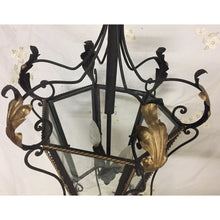 Load image into Gallery viewer, 19th Century Iron &amp; Brass Painted Hanging Lantern-Chandelier-Antique Warehouse