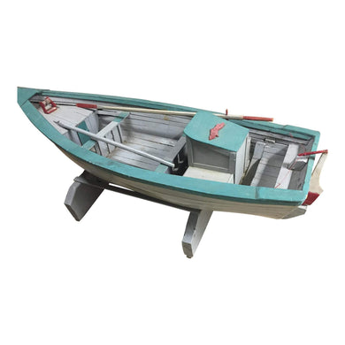 19th Century Maritime Large Painted Model Fishing Boat on Stand - 60