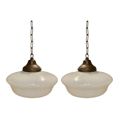20th Century American School Globe Hanging Light - a Pair-Chandelier-Antique Warehouse