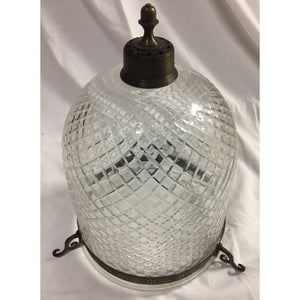 Bell Jar Lantern with Etched Glass-Chandelier-Antique Warehouse