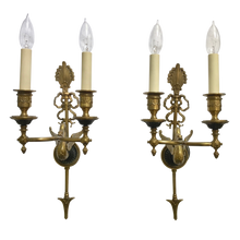 Load image into Gallery viewer, Empire style Brass Sconces - a pair-Sconces-Antique Warehouse