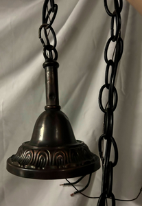 Art Deco Chandelier with Pink Tulip Flutes-Chandelier-Antique Warehouse
