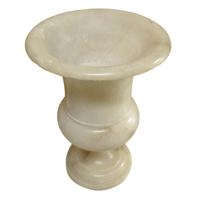Italian Art Deco White Marble Urn Table Lamp-Lamp-Antique Warehouse
