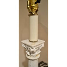 Load image into Gallery viewer, Italian NeoClassical White Marble Column Table Lamp - 41&quot; Tall-Lamp-Antique Warehouse