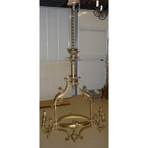 Large Brass Art Nouveau Chandelier-Chandelier-Antique Warehouse