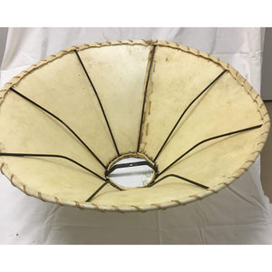 Large Natural Leather Lampshade with stitched seams - 24" W x 10.5" H - a Pair-Lampshade-Antique Warehouse