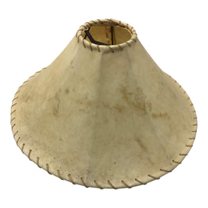 Large Natural Leather Lampshade with stitched seams - 24" W x 10.5" H - a Pair-Lampshade-Antique Warehouse