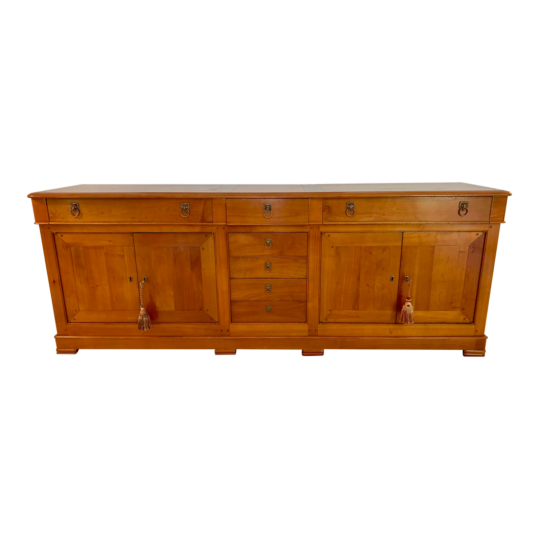 Mid Century French Cherrywood Buffet Sideboard Cabinet by Grange-Cabinet-Antique Warehouse