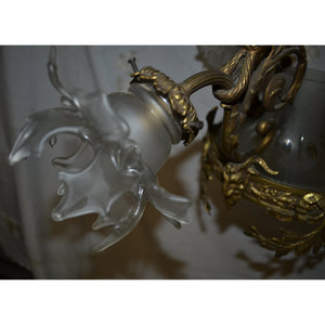 Renaissance style Gilt-Bronze and Patinated-Bronze Chandelier-Chandelier-Antique Warehouse