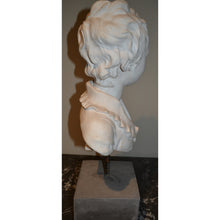Load image into Gallery viewer, Sculpture, Bust - Young Man&#39;s Head on Stone Pedestal-Sculpture-Antique Warehouse