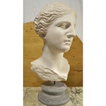 Load image into Gallery viewer, Sculpture - Greek Goddess Bust on Round Stone Pedestal-Sculpture-Antique Warehouse