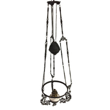 Load image into Gallery viewer, Victorian Cast Iron Hanging Library Oil Lamp | Chandelier-Chandelier-Antique Warehouse