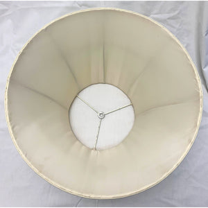 Vintage English Box Pleated Silk Empire Lampshade - Cream- 16"W x 11.5"H-Lampshade-Antique Warehouse