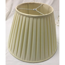 Load image into Gallery viewer, Vintage English Box Pleated Silk Empire Lampshade - Cream- 16&quot;W x 11.5&quot;H-Lampshade-Antique Warehouse