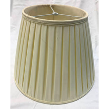 Load image into Gallery viewer, Vintage English Box Pleated Silk Empire Lampshade - Cream- 16&quot;W x 11.5&quot;H-Lampshade-Antique Warehouse