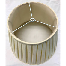 Load image into Gallery viewer, Vintage English Box Pleated Silk Empire Lampshade - Cream- 16&quot;W x 11.5&quot;H-Lampshade-Antique Warehouse