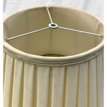 Load image into Gallery viewer, Vintage English Box Pleated Silk Empire Lampshade - Cream- 16&quot;W x 11.5&quot;H-Lampshade-Antique Warehouse