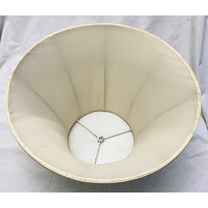 Vintage English Box Pleated Silk Empire Lampshade - Cream- 16"W x 11.5"H-Lampshade-Antique Warehouse