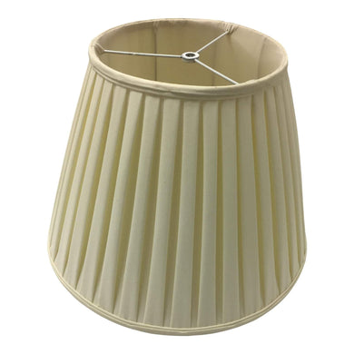 Vintage English Box Pleated Silk Empire Lampshade - Cream- 16