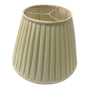 Vintage English Box Pleated Silk Empire Lampshade - Cream- 16"W x 11.5"H-Lampshade-Antique Warehouse