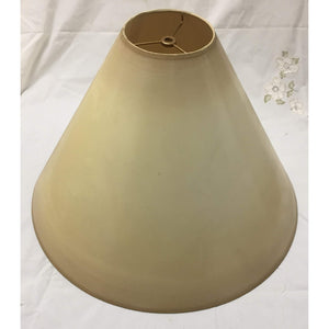 Vintage Large Empire Style Cone Lampshades, Cream - 20"W x 13.5"H - a Pair Avail-Lampshade-Antique Warehouse