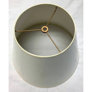 Vintage White Round Empire Lampshade | Medium | 13"W x 9"H-Lampshade-Antique Warehouse